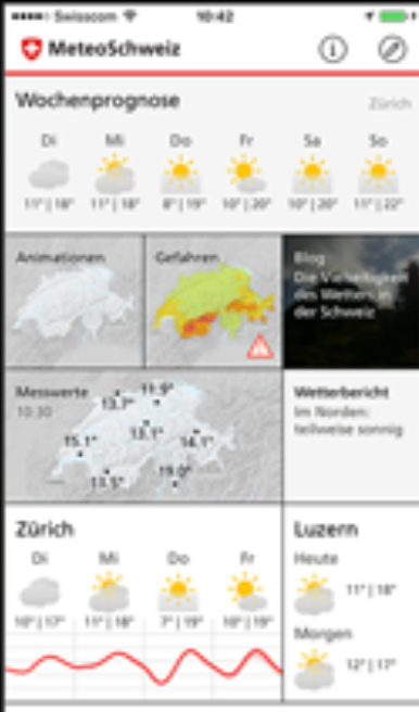 MeteoSwiss mobile app reference