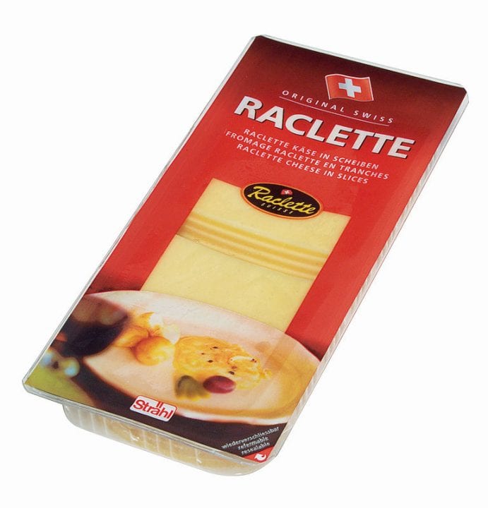 Example package of pre-sliced raclette cheese